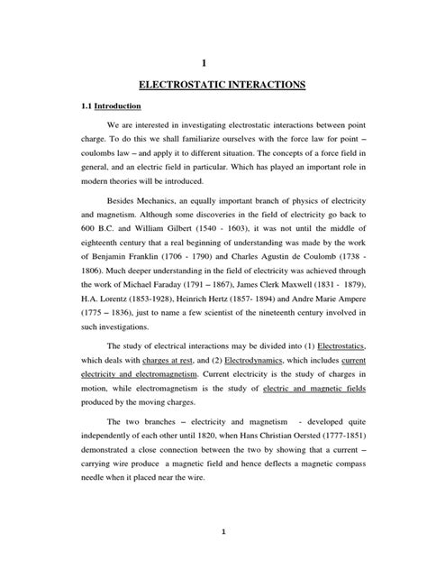 Electrostatic Interactions Explained | PDF | Electric Charge | Force