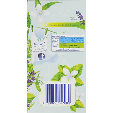 Surf 2 In 1 Laundry Powder Top Front Load Herbal Extracts 1kg Woolworths