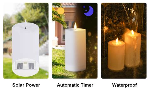 Amazon Viodaim Solar Candles Outdoor Waterproof Flameless