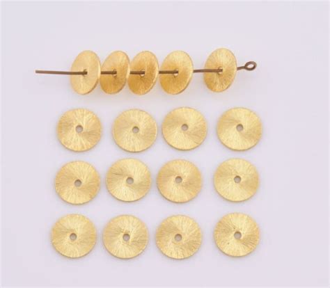 Mm Pcs Gold Heishi Beads Gold Flat Disc Spacer Beads For Jewelry