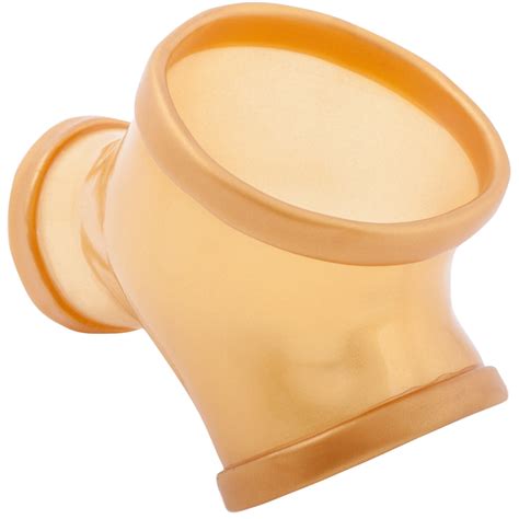 Goldene Toylie Latex Penishülle mit Komfortringen aus der Kondomotheke