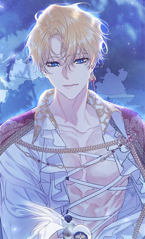 An Anime Character With Blonde Hair And Blue Eyes Wearing Chains