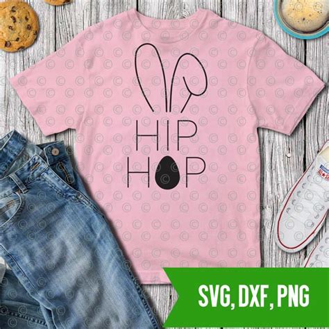 Hip Hop Bunny Ears Easter Egg T Shirt Stencil SVG DXF PNG Cut Files