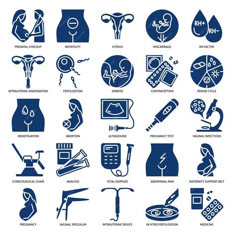 Premium Vector Gynecology And Obstetrics Icon Set