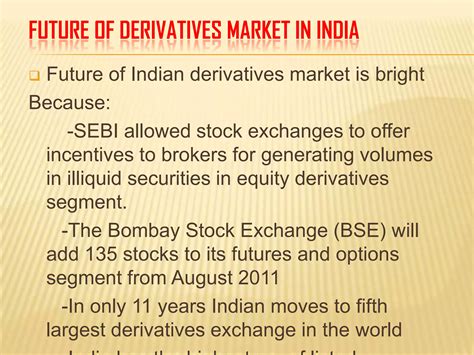 Derivatives in India | PPTX