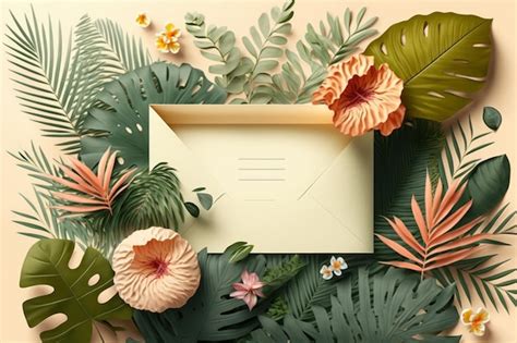 Premium Photo Creative Layout Made Of Tropical Leaves And Flowers