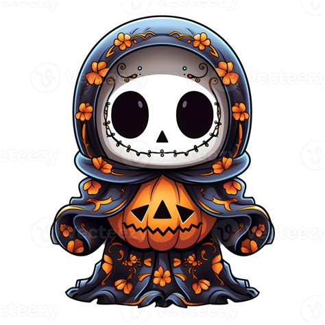 Kawaii Spooky Halloween Clipart Illustration AI Generative 29210734 PNG