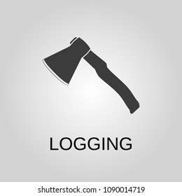logging icon logging symbol flat design stock vector royalty