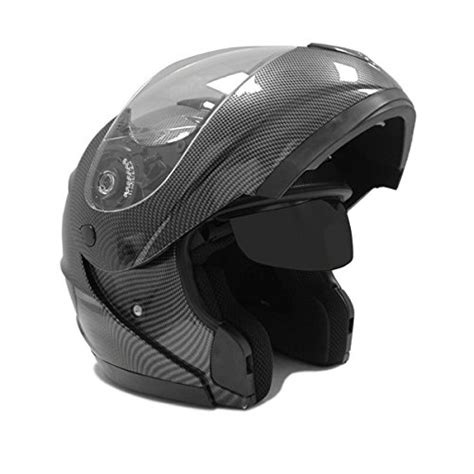 Buy Mmg Motorcycle Modular Full Face Helmet Flip Up Dual Visor Dot Street Legal Xxl Carbon