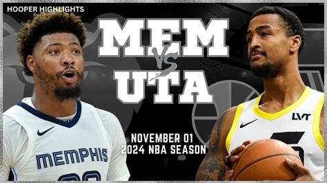 Memphis Grizzlies Vs Utah Jazz Full Game Highlights Nov 1 2024 NBA