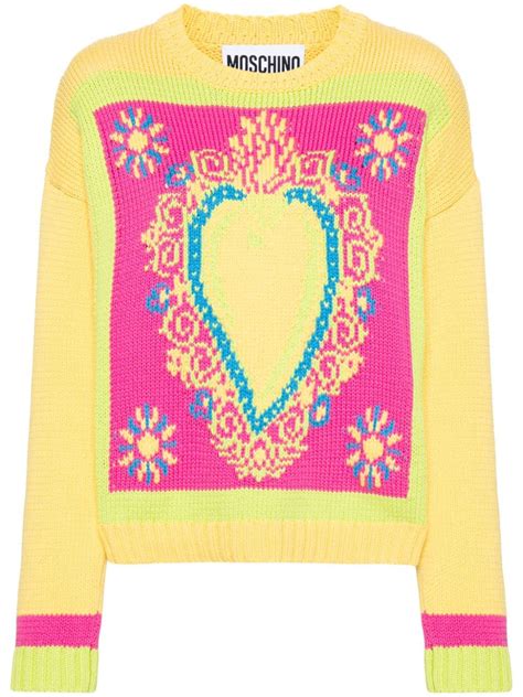 Moschino Intarsia Knit Jumper Farfetch