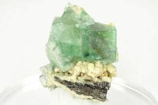 Green Cubic Fluorite Crystal Cluster With Quartz Yaogangxian