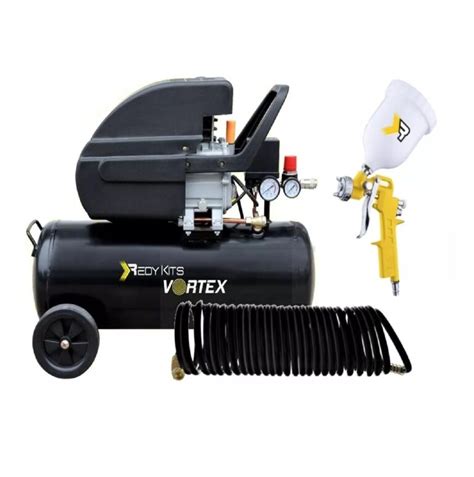 Kit Compresor Lubricado De 3 5hp Con Tanque 30litros Vortex