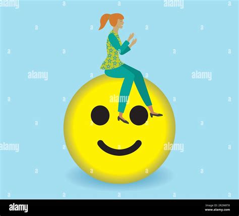 Woman on smiley applauding. Vector illustration Stock Vector Image & Art - Alamy