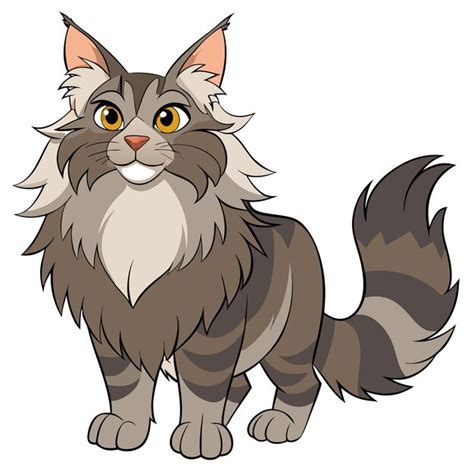 Maine Coon Cat In Vector Set Premium AI Generated Vector