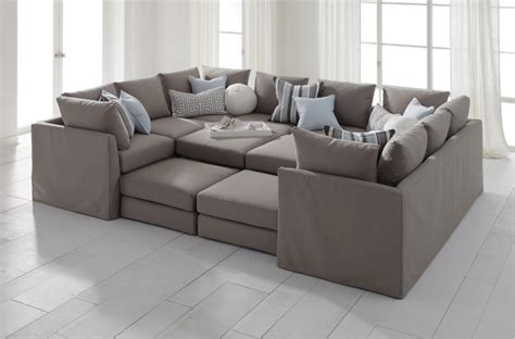 Dr Pitt Slipcovered Sectional Contemporary Sectional Sofas By