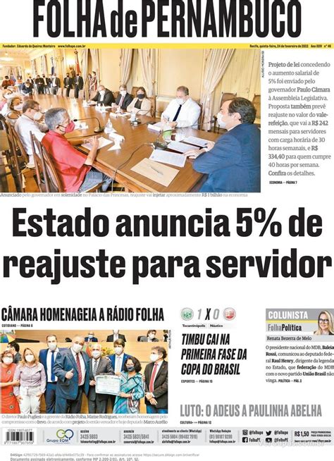 Capa Folha De Pernambuco Quarta 27 De Novembro De 2019