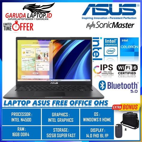 Jual Asus Vivobook 14 A1400ka Fhd4512 Intel N4500 8gb 512gb 140 Fhd Bl