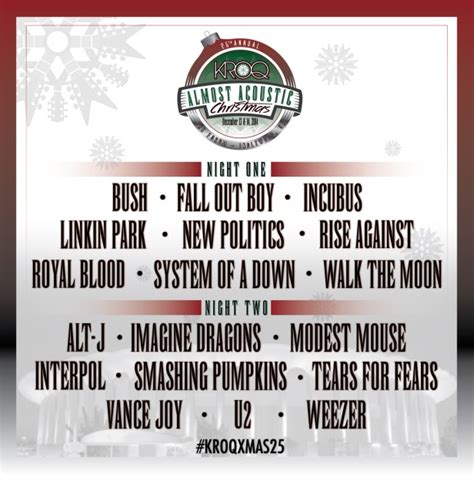 KROQ Almost Acoustic Christmas 2014 Lineup