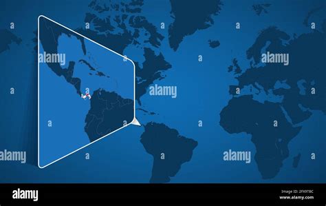 Lage von Panama auf der Weltkarte mit vergrößerter Karte von Panama mit