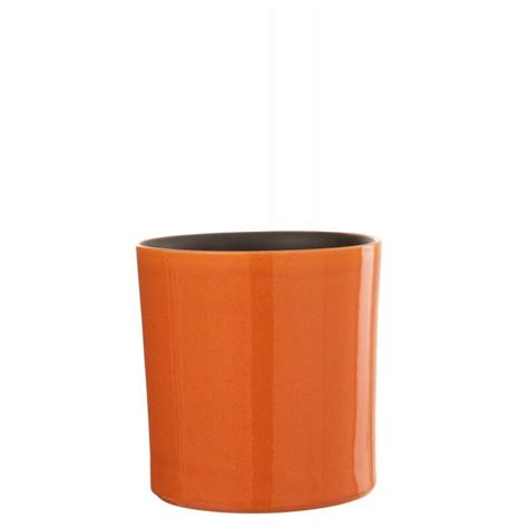 Cache Pot En C Ramique Orange X X Cm