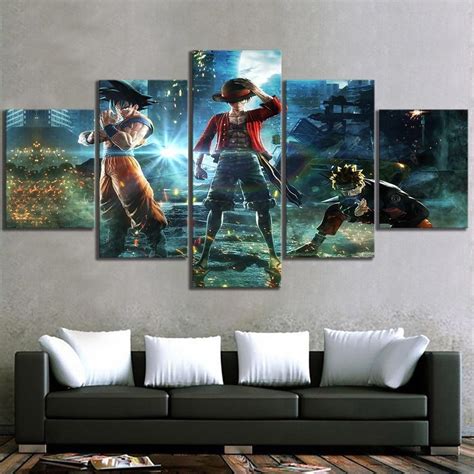 Order Goku And Naruto And Luffy Anime Canvas Art Wall Decor From