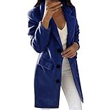 Minetom Damen Elegant Langarm Blazer Sakko Einfarbig Slim Fit Revers