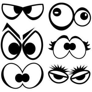 scary eyes clipart black and white - Clipground