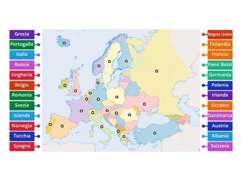 Geografia Stati Europei Diagrama Con Etiquetas