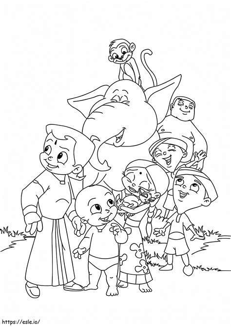 Chhota Bheem Characters coloring page