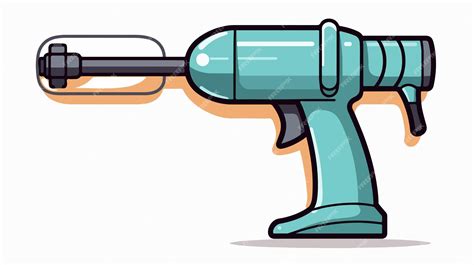 Premium Vector | A cartoon drawing of a gun with a gun pointing at the ...