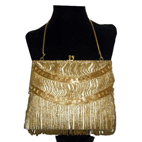 Walborg Gold Bead Purse Hong Kong 80sremix Vintage Fashion