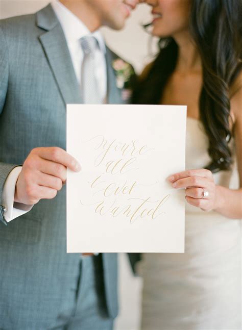 Gold Calligraphy for Wedding - Elizabeth Anne Designs: The Wedding Blog