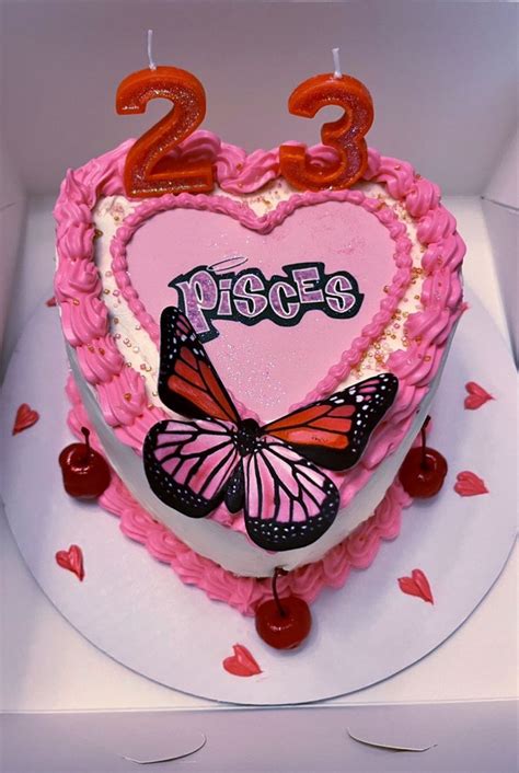 Pisces Heart Cake Cute Birthday Cakes Pretty Birthday Cakes Cake