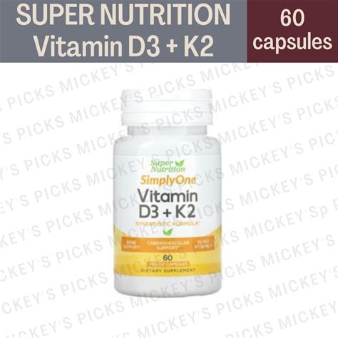 Super Nutrition Vitamin D3 K2 60 Or 240 Veggie Capsules Shopee Philippines