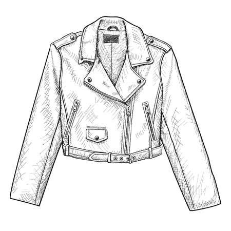 Leather Jacket Ink Fashion Illustration Jacket Drawing Dress Design