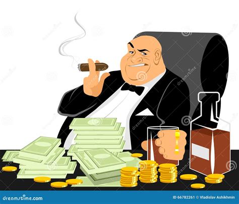 Rich man smoking stock vector. Illustration of businessman - 66782261