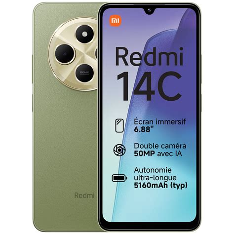 Xiaomi Redmi 14C Vert 4 Go 128 Go Mobile Smartphone Garantie