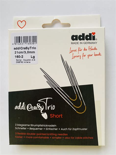 Addi CraSy Trio virbalai kojinėms 21 cm 2 mm 2 5 mm 3 mm 3 5 mm