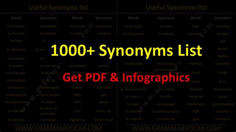 list  commonly  synonyms  english words  synonyms