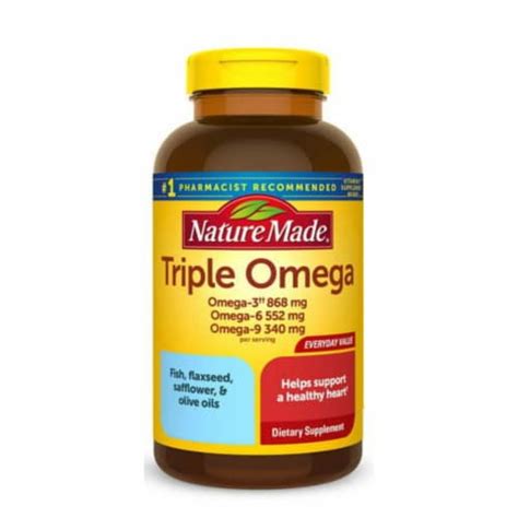 Nature Made Triple Omega 3 6 9 Softgels Dietary Supplement 170 Softgels Smith’s Food And Drug