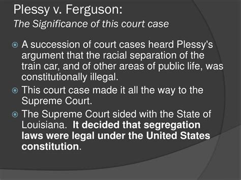 Ppt Plessy V Ferguson And Brown V Board Of Education Powerpoint