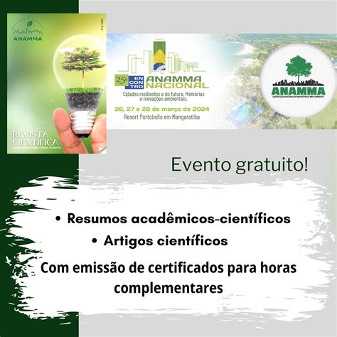 Participe Da Chamada Cient Fica Do Encontro Nacional Da Anamma Em