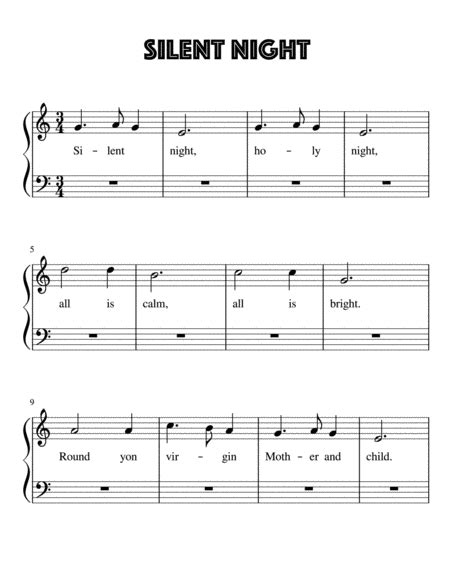 Silent Night For Very Easy Piano Arr Kimberly Steele By Kimberly