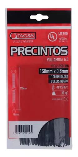 Precinto Prensacable Nylon 300mm X 7 6mm X100 Unid Tacsa MercadoLibre