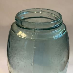 1892 1896 Ball Mason Jar Half Gallon Aqua Color Sloped Shoulder Jar