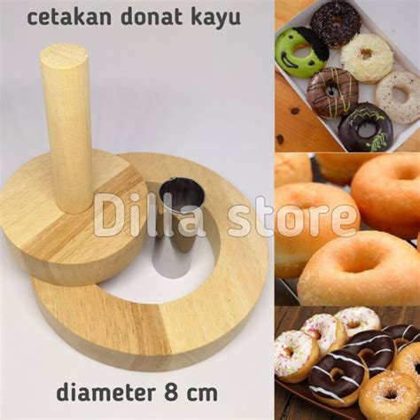 Jual Cetakan Donat Kayu Ukuran 8 Cm Donat Kayu Set 3 Shopee Indonesia