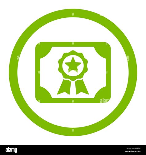 Certificate Flat Eco Green Color Rounded Glyph Icon Stock Photo Alamy