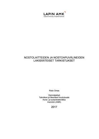 Nostolaitteiden Ja Nostoapuv Lineiden Lakis Teiset Tarkistukset By