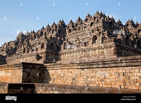 Architecture Borobudur Temple Stupa Ruin in Yogyakarta Indonesia Stock ...